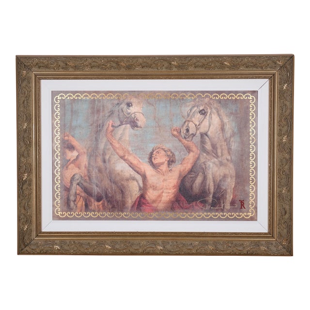 2006 Tomasz Rut "Victoris" Hand Signed & Numbered Limited Edition 177/350 Hand Embellished Giclée Neoclassical Matte and Gilded Frame For Sale