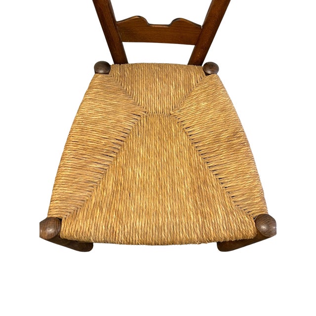 Brown Vintage Rustic & Stylish Italian “Fireside” Ladder Back Side Chair Attributed to Gio Ponti for Casa E Giardino For Sale - Image 8 of 13