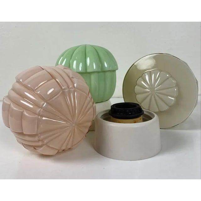 Art Deco Ceiling Lamps from Thabur, 1920s, Set of 3 For Sale - Image 14 of 15