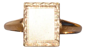 The Purie: Vintage Rectangular Signet Ring in Yellow Gold