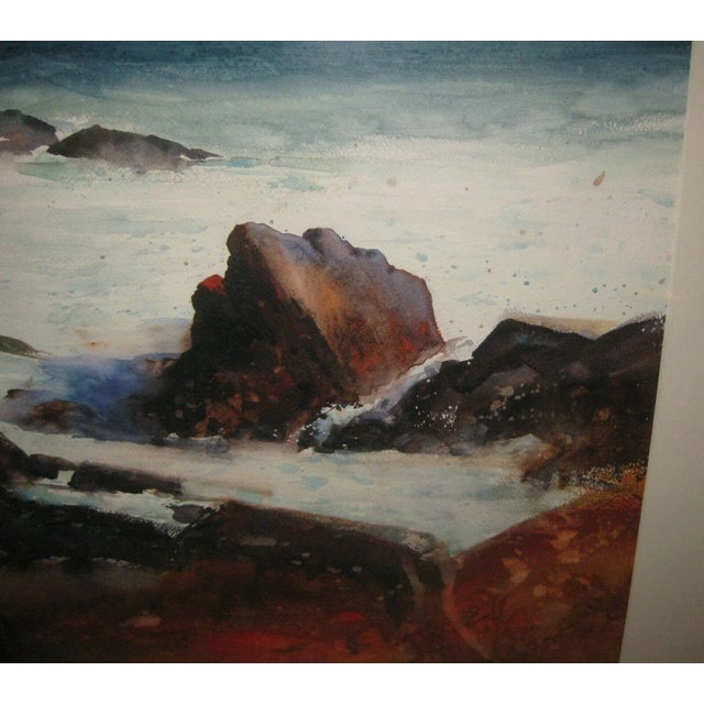 Original Paul George 'Crashing Waves Bass Rocks Gloucester' Ocean Painting For Sale - Image 9 of 13