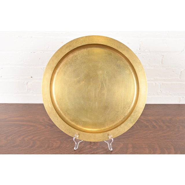 A gorgeous antique Arts & Crafts or Art Deco period gilt bronze large charger plate or tray By Tiffany Studios (signed to...