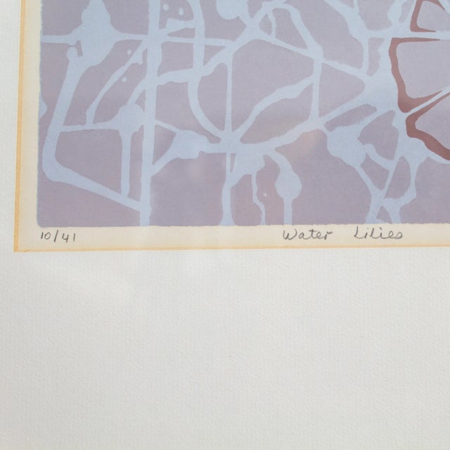 Late 20th Century Purple Abstract Water Lilies Print by Carolyn Shattuck | Signed and Numbered For Sale - Image 5 of 9