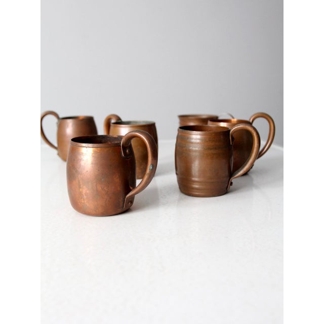 Vintage Copper Mugs - Set of 6 | Chairish