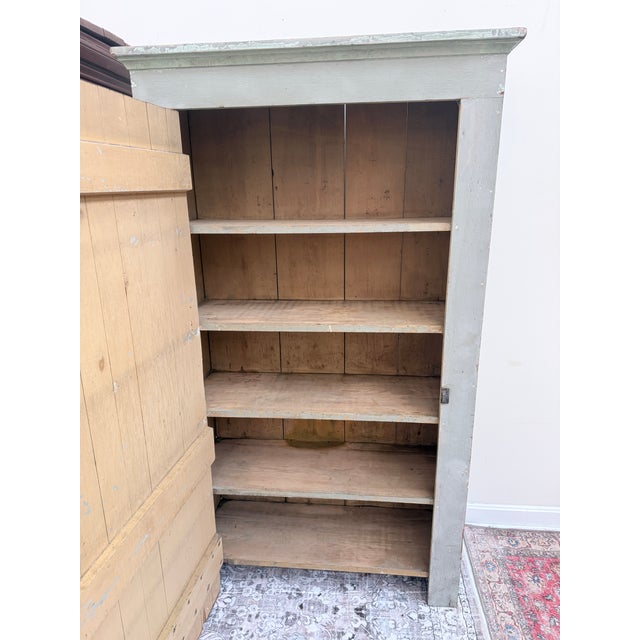 Antique 19th Century Painted Pine Pantry Cabinet For Sale - Image 12 of 13