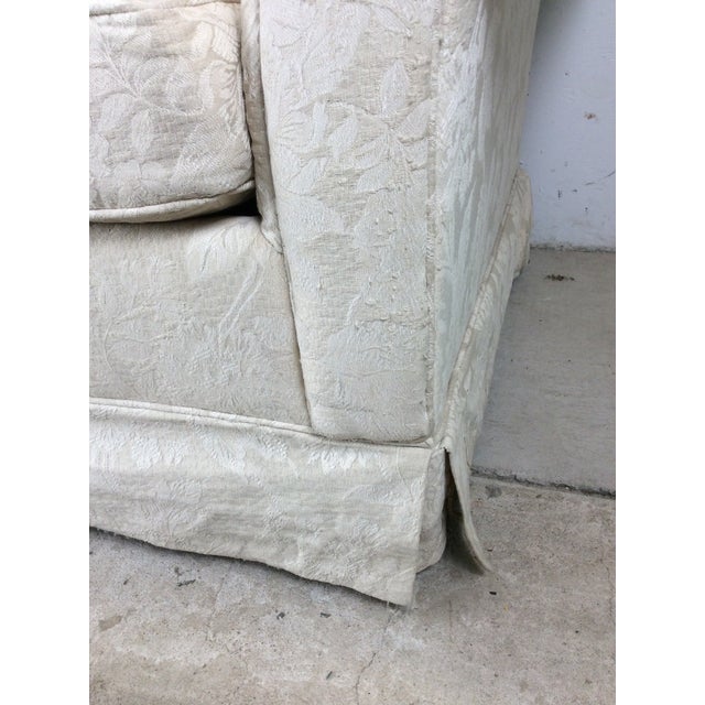 1970s Vintage White Floral Loveseat With Throw Pillows For Sale - Image 5 of 18