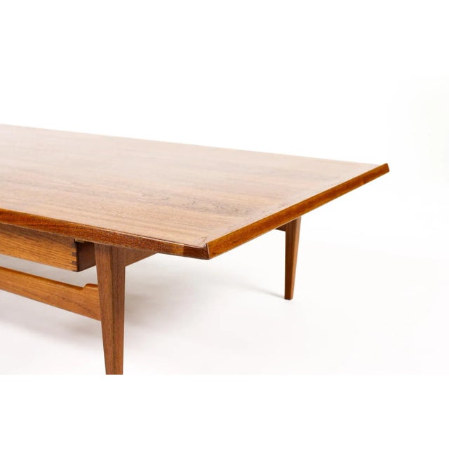 1960s Danish Modern Mid Century Rectangular Large Teak Coffee Table