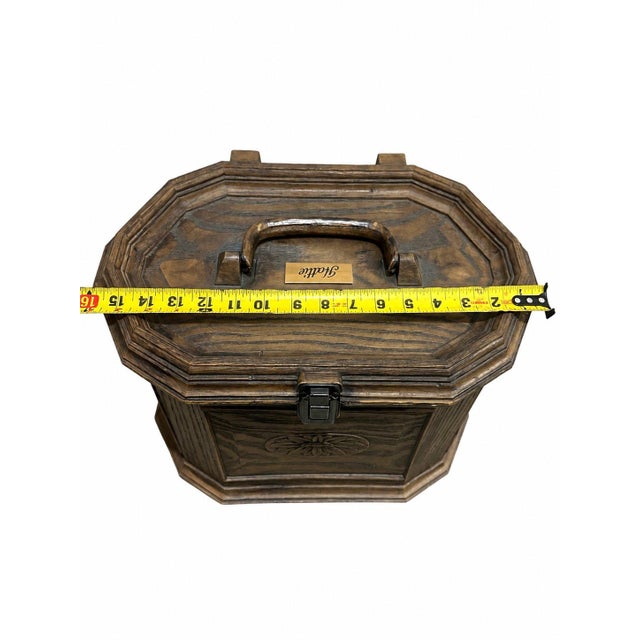 Roy Lerner Vintage Lerner Wood Grain Plastic Sewing Craft Storage Box Retro Organizer For Sale - Image 4 of 6