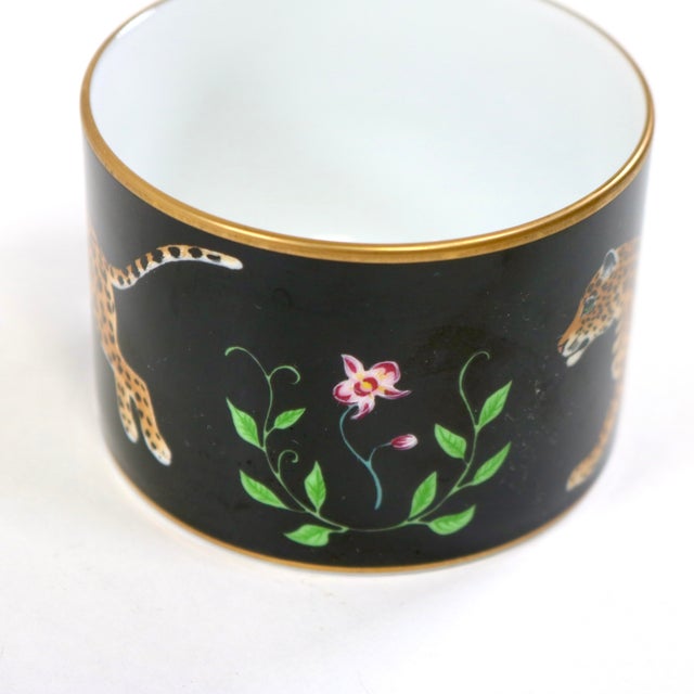 Black 1980s Lynn Chase Jaguar Jungle Flat Cup and Saucer For Sale - Image 8 of 9