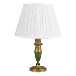 Vintage Neoclassical Turned Wood Column Table Lamp, 1950s For Sale