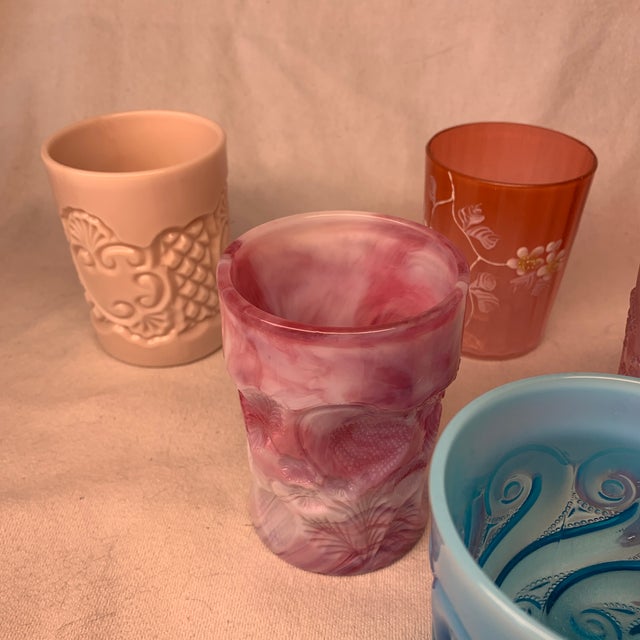 1930s Rare Eclectic Collection Art Glass Tumblers - Set of 10 For Sale - Image 4 of 12