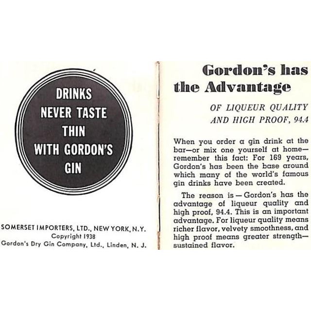 "World Famous Gin Recipes" 1938 For Sale - Image 4 of 9