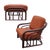 1960s Brown Jordan Designer Mid Century Bent Rattan Two Chairs and One Ottoman For Sale In Savannah - Image 6 of 8