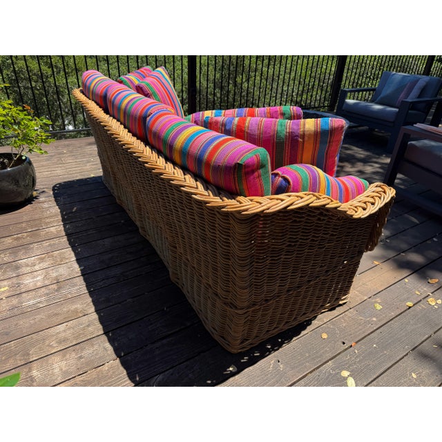 1970s California Wicker Works Sofa For Sale In San Francisco - Image 6 of 9