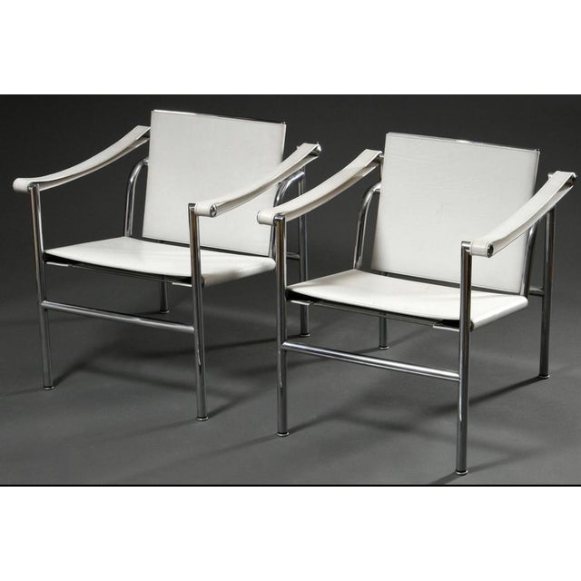 White Leather LC1 Basculant Chair by Le Corbusier, Pierre Jeanneret & Charlotte Perriand for Cassina, 1970s For Sale - Image 13 of 13