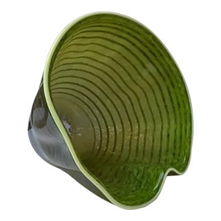 Large Studio Art Glass Vase, Signed, For Sale