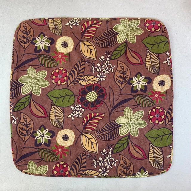 Modern Premier Prints MM Designs Brown Red Green Botanical Floral Pillow Covers- 3 Pieces For Sale - Image 3 of 6