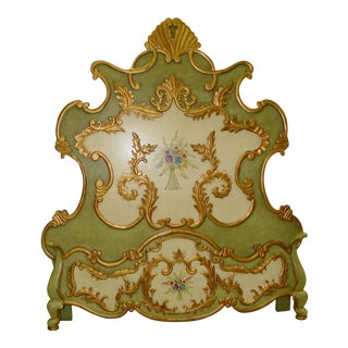 Magnolia Hall Queen Size Hand-Painted Bed For Sale
