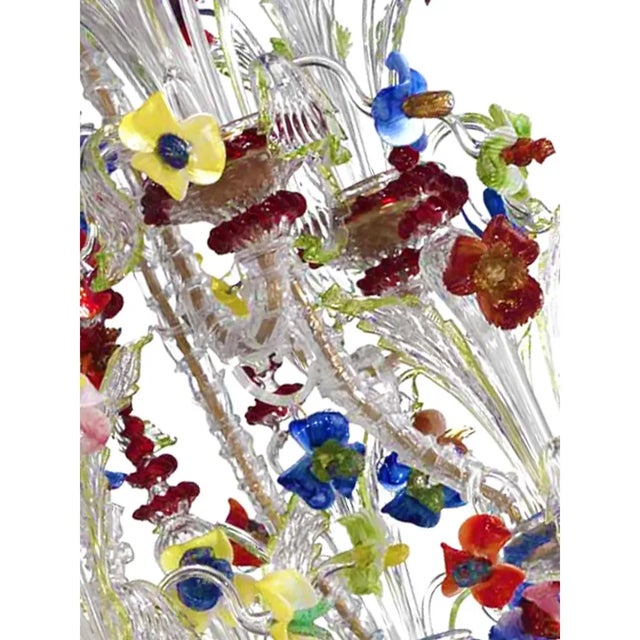 Red Venetian Imperial Floral Cà Rezzonico Murano Glass Chandelier by Simoeng For Sale - Image 8 of 10