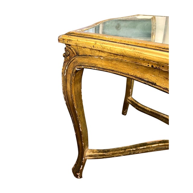 Italian 19th Century Coffee Table With Mirrored Top For Sale - Image 3 of 6