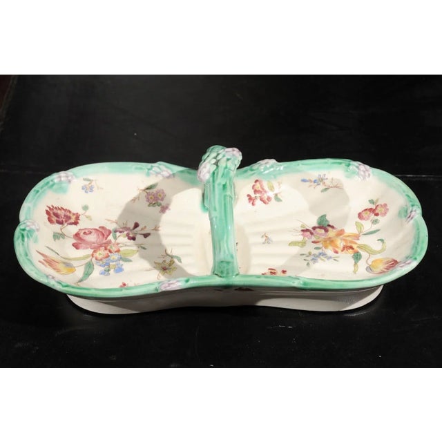 French 19th Century Longchamp Majolica Asparagus Server with Floral Decor For Sale - Image 11 of 12