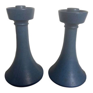 1900s Newcomb Pottery Candlesticks - a Pair For Sale