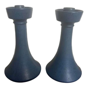 1900s Newcomb Pottery Candlesticks - a Pair