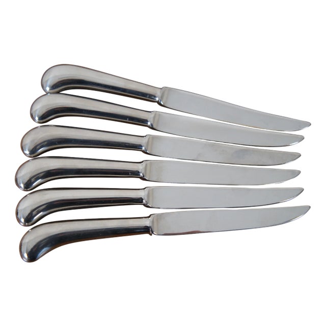 6 Vintage Hoffritz Sheffield England Silver Plate Stainless Fruit Knife Box Set For Sale