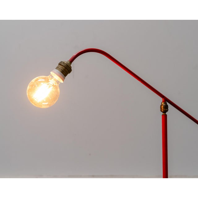 Vintage Red Tripod Floor Lamp, 1950s For Sale - Image 6 of 10