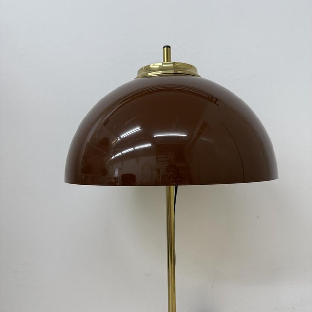 Vintage Mushroom Table Lamp with Gold Metal Base, 1970s For Sale - Image 13 of 18