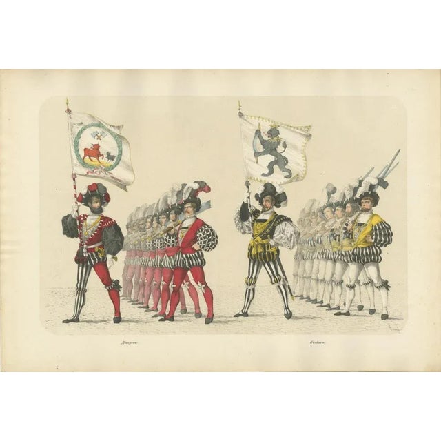 The Butchers and Tanners Guilds, A Display of Swiss Craft and Tradition, 1855, Lithograph For Sale - Image 6 of 10