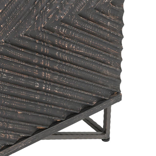 Ebony Geometric Wood Cabinet For Sale - Image 11 of 13