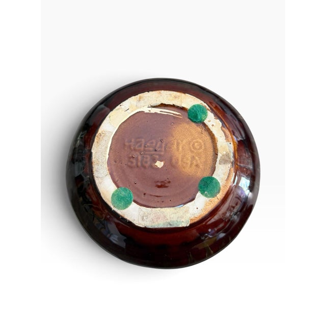 Vintage Haeger Art Pottery Planter #, Rich Brown Drip Glaze For Sale - Image 9 of 9