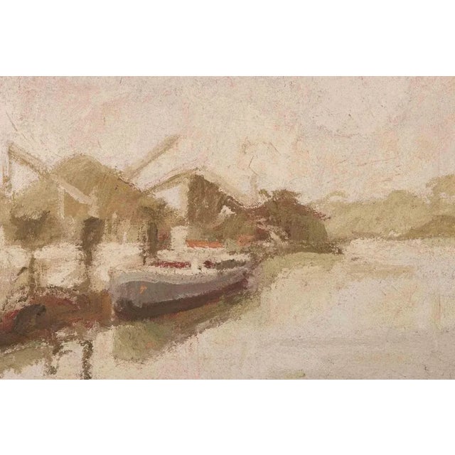 Modern Franco Marzilli, View of the Bay, Oil Painting, 1970s For Sale - Image 3 of 6