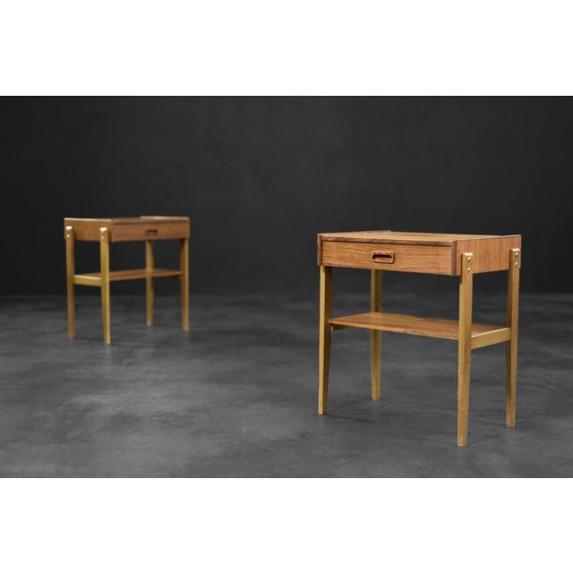 Mid-Century Modern Mid-Century Scandinavian Modern Teak Nightstands, 1960s, Set of 2 For Sale - Image 3 of 14