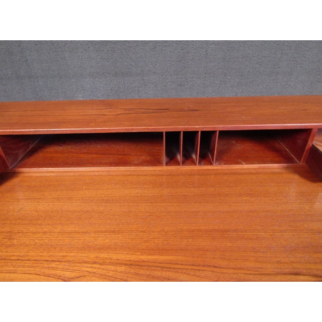 Mid 20th Century Flip Top Danish Desk Attributed to Peter Lovig Nielson For Sale - Image 9 of 12