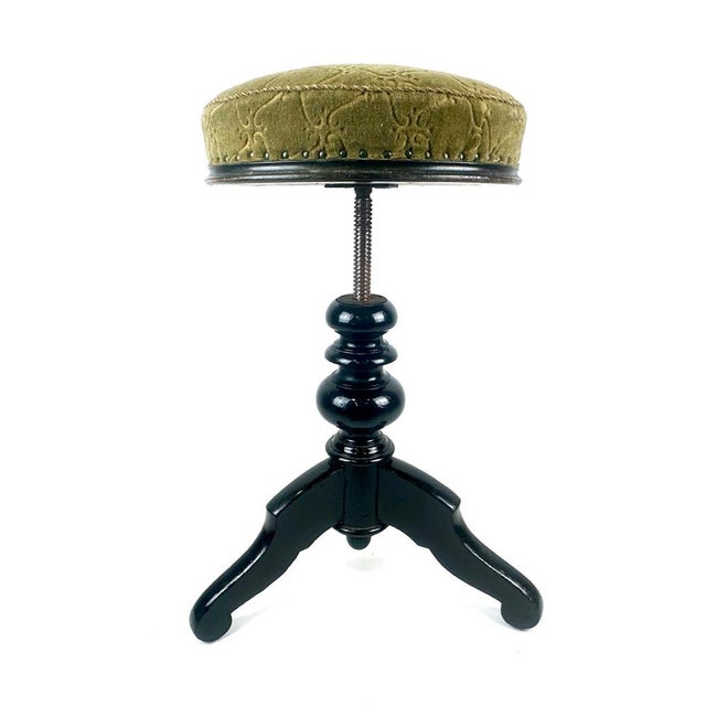 Wood Antique Swivel Piano Stool, 1900s For Sale - Image 7 of 16