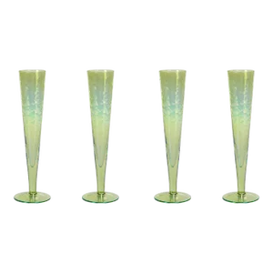 Kandi Slim Champagne Flutes, Green, Set of 4