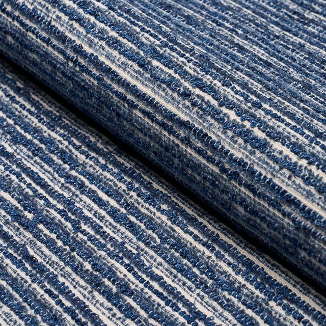 Schumacher Stucco Texture Indoor/Outdoor Fabric In Indigo For Sale