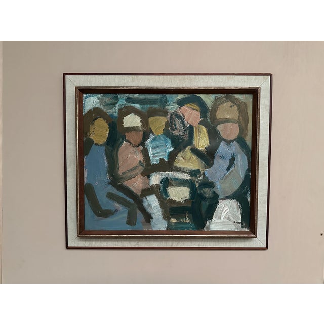 Original Swedish Oil on Canvas – “Figure Composition” by Gösta Falk – Signed – Vintage & Framed – 75 × 64.5 cm (29.5" ×...