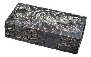 Rectangular Box in Repoussé Silver-Plated Metal by Victor Saglier, 1860