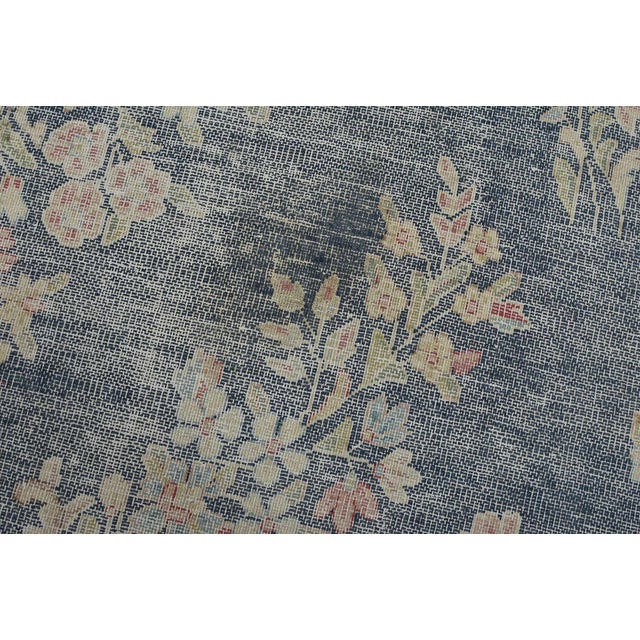1980s Kerman Rug 9’7” X 13’10” Blue Wool Vintage Distressed Hand-Knotted Carpet For Sale - Image 5 of 15