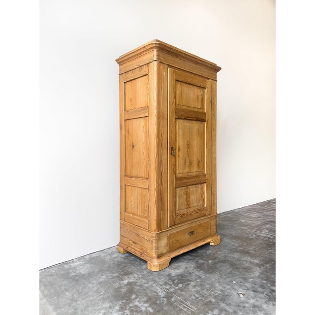English Antique European Pine Wardrobe For Sale - Image 3 of 15
