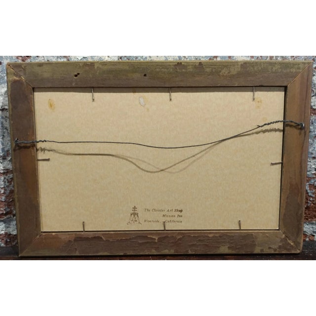 Mission Inn Riverside -Antique hand tinted photograph c1900s paper photograph under glass frame size 8 x 12 photo size 6 x 10