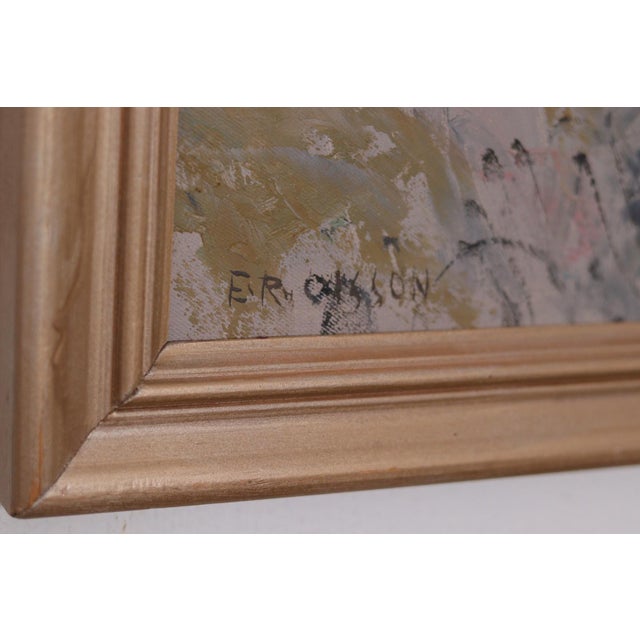 E. R. Olsson, Village Scene II, 1950s, Oil on Panel, Framed For Sale - Image 13 of 18