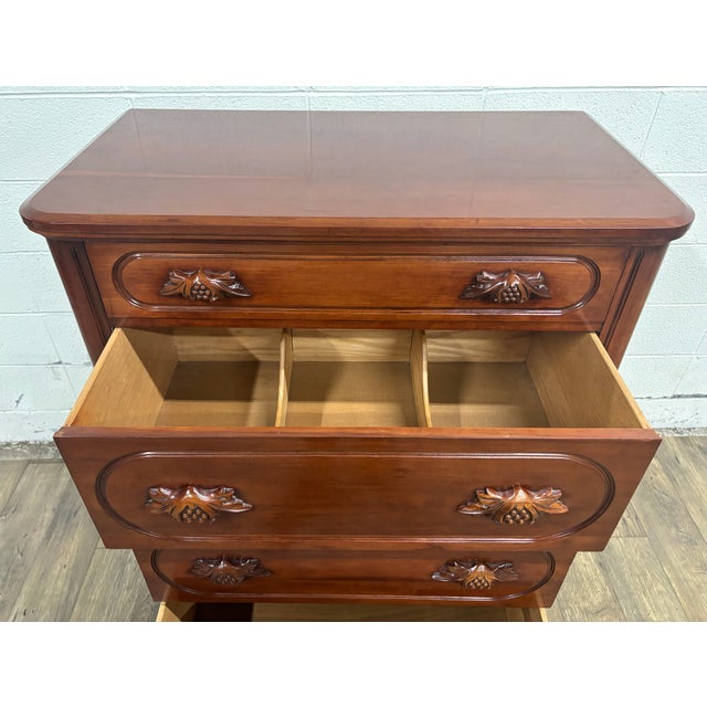 Vintage Davis Cabinet Co Lillian Russell Victorian Style Walnut Chest of Drawers For Sale - Image 9 of 11