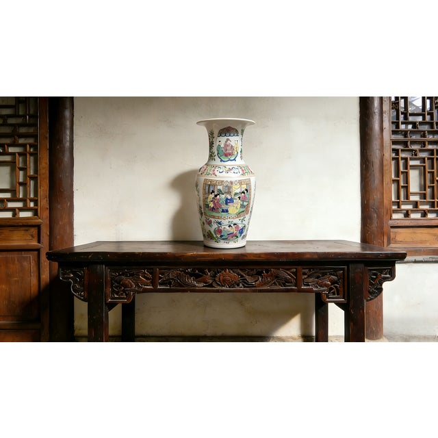 "W-17cm,H-41cm Experience the beauty and elegance of Chinese history with our Chinese Vintage Porcelain Handcrafted with...