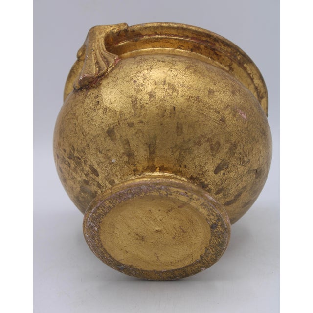Gold Antique Italian Gold Leaf Gilt Terra Cotta Cachepot For Sale - Image 8 of 9