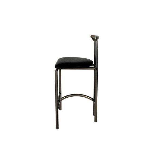 Dark Gray Vintage Post Modern Rodney Kinsman "Tokyo" for Bieffeplast Style Barstools - Set of Three For Sale - Image 8 of 17