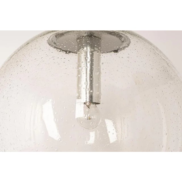 Glass Large Limburg Chrome with Clear Glass Ball Pendant, Germany, 1970s For Sale - Image 7 of 12